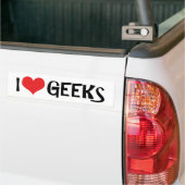 Ik hou van nerds bumpersticker (Op Truck)