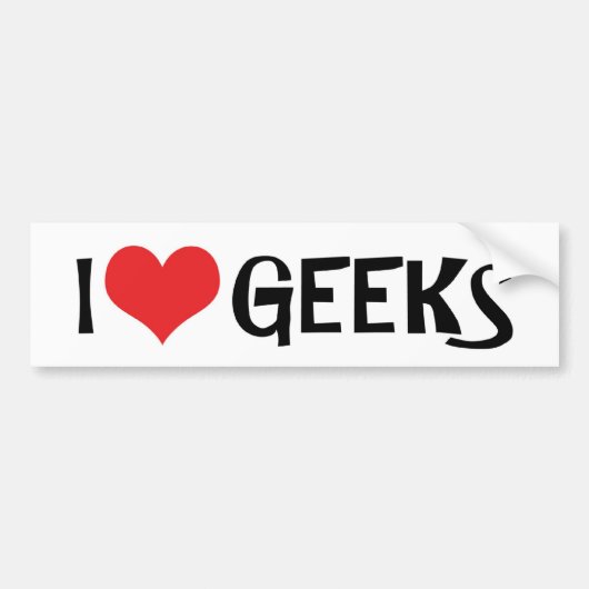 Ik hou van nerds bumpersticker (Voorkant)