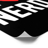 Ik hou van nerds Funny Geeky Graphic Heart Nerd Poster (Hoek)