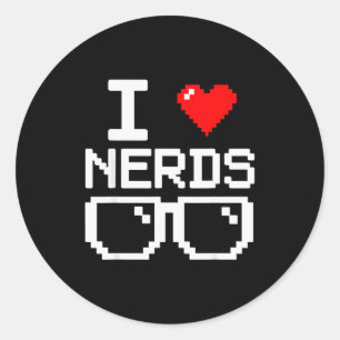 Ik Hou Van Nerds Ik Hart Nerds Voor Wetenschapsboe Ronde Sticker