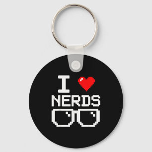 Ik Hou Van Nerds Ik Hart Nerds Voor Wetenschapsboe Sleutelhanger