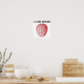 Ik Hou Van Nerds Leuk Poster Bord (Keuken)