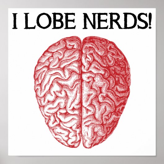 Ik Hou Van Nerds Leuk Poster Bord (Voorkant)
