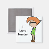 Ik hou van nerds! magneet (Voorkant / Achterkant)