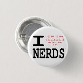 Ik hou van Nerds Ronde Button 3,2 Cm (Voorkant /achterkant)
