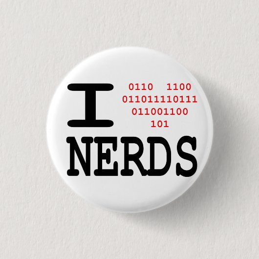 Ik hou van Nerds Ronde Button 3,2 Cm (Voorkant)