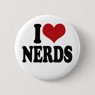 Ik hou van nerds ronde button 5,7 cm