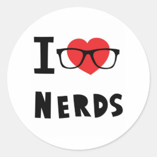 Ik hou van nerds ronde sticker