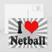 Ik hou van Netball Briefkaart (Voorkant / Achterkant)
