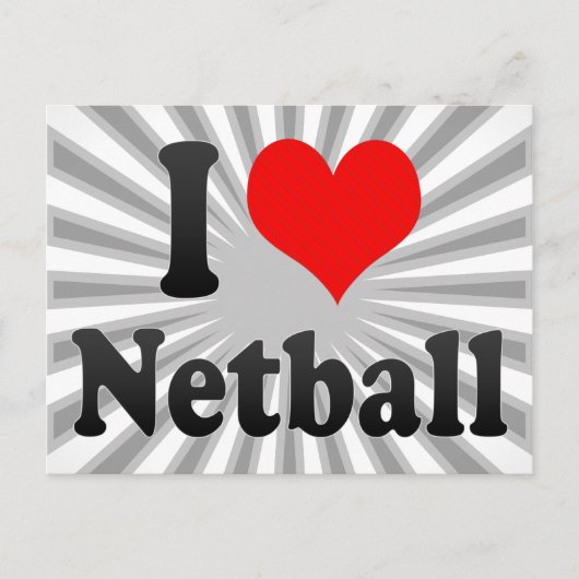 Ik hou van Netball Briefkaart (Voorkant)