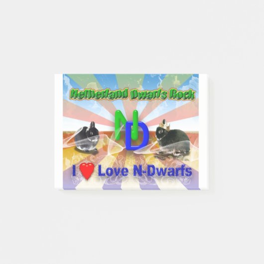 Ik hou van Netherland Dwarf Bunnies Post-it® Notes (Voorkant)