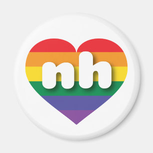 Ik hou van New Hampshire Rainbow Heart Magneet