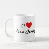 Ik hou van New Jersey Heart Typography Coffee Mok (Links)