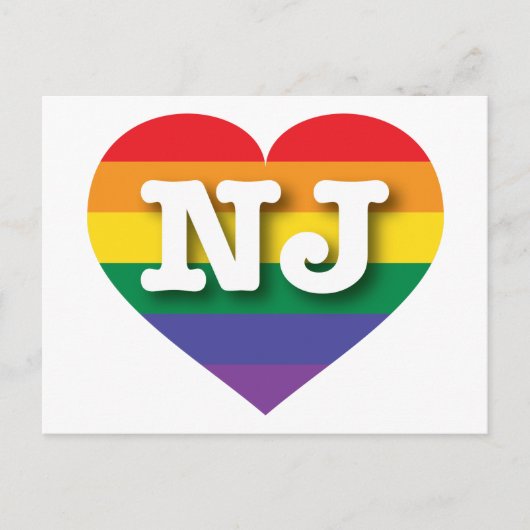 Ik hou van New Jersey Rainbow Heart Briefkaart (Voorkant)