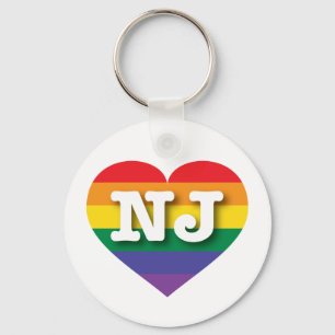 Ik hou van New Jersey Rainbow Heart Sleutelhanger