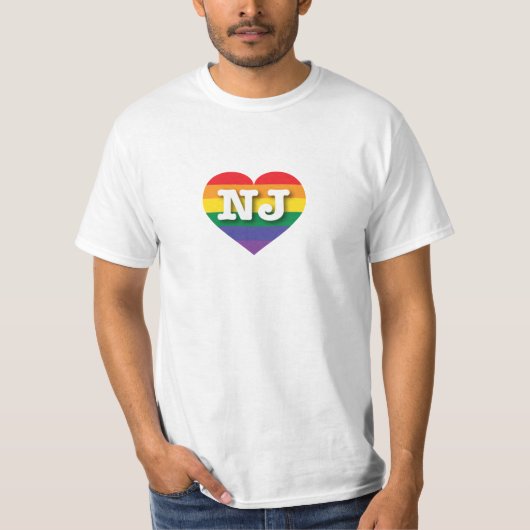Ik hou van New Jersey Rainbow Heart T-shirt (Voorkant)