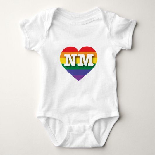 Ik hou van New Mexico Rainbow Heart Romper (Voorkant)