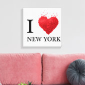 Ik hou van New York Hearts Canvas Afdruk (Insitu (Woonkamer))