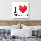 Ik hou van New York Hearts Canvas Afdruk (Insitu (Slaapkamer))