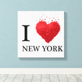 Ik hou van New York Hearts Canvas Afdruk (Insitu (Houten vloer))