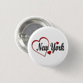 Ik hou van New York Hearts Ronde Button 3,2 Cm (Voorkant /achterkant)