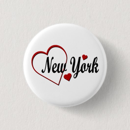 Ik hou van New York Hearts Ronde Button 3,2 Cm (Voorkant)