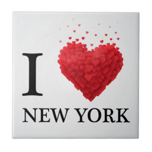 Ik hou van New York Hearts Tegeltje