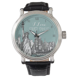 Ik hou van New York Modern Travel Horloge