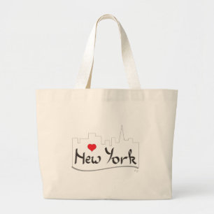 Ik hou van New York, New York Grote Tote Bag