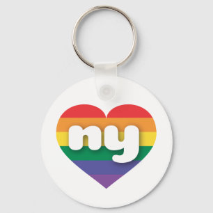 Ik hou van New York Rainbow Heart Sleutelhanger