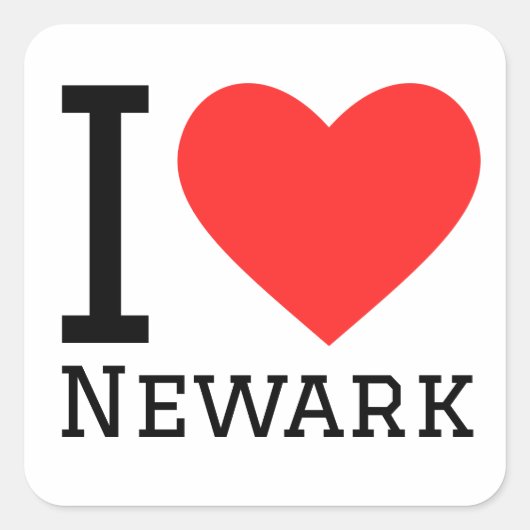 Ik hou van Newark Vierkante Sticker (Voorkant)