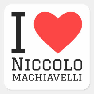 Ik hou van niccolo machiavelli vierkante sticker