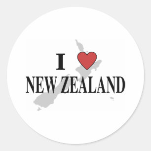 Ik hou van Nieuw-Zeeland Ronde Sticker