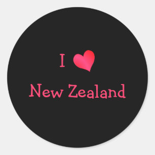 Ik hou van Nieuw-Zeeland Ronde Sticker