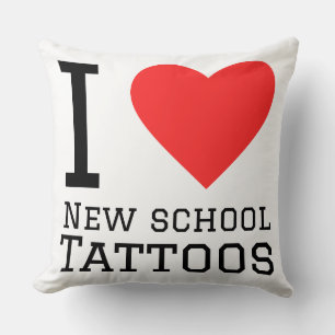 Ik hou van nieuwe school tattoos kussen