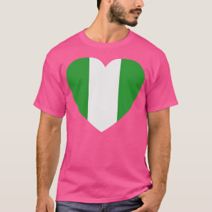 Ik hou van Nigeria hartvormige Nigeriaanse vlag T-shirt