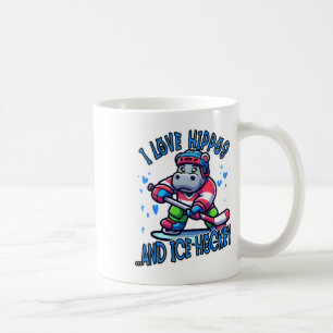 Ik hou van nijlpaarden en ijshockey Grappig ijshoc Koffiemok