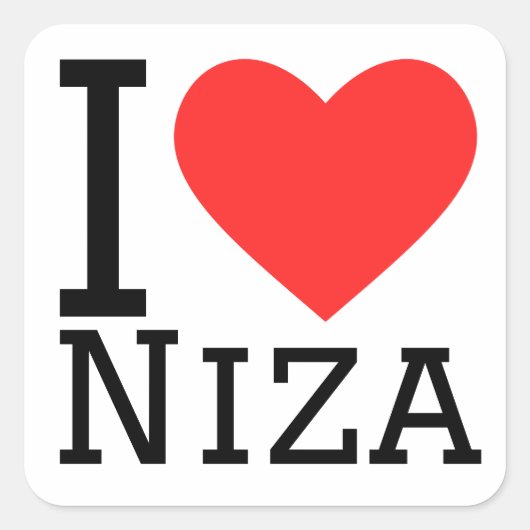 Ik hou van Niza Vierkante Sticker (Voorkant)