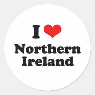 Ik hou van Noord-Ierland Tshirt Ronde Sticker