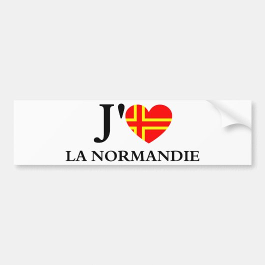 Ik hou van Normandië Bumpersticker (Voorkant)