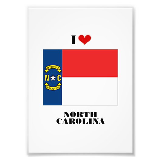 Ik hou van North Carolina Foto Afdruk (Voorkant)