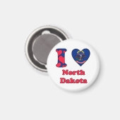 Ik hou van North Dakota Magneet (Voorkant / Achterkant)