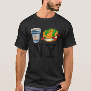 Ik hou van NY New York Bacon Egg en kaas en koffie T-shirt