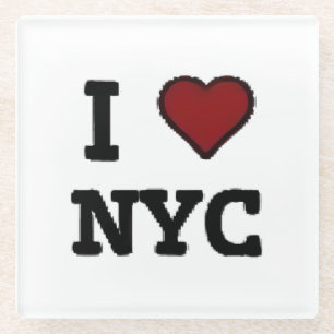 Ik hou van NYC hart Glazen Onderzetter