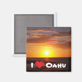 Ik hou van Oahu Magneet (Voorkant / Achterkant)