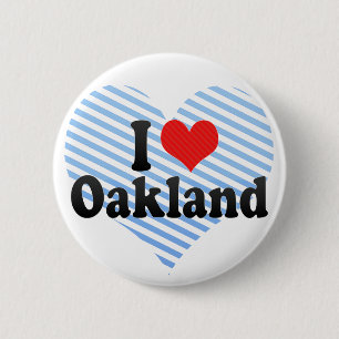 Ik hou van Oakland Ronde Button 5,7 Cm