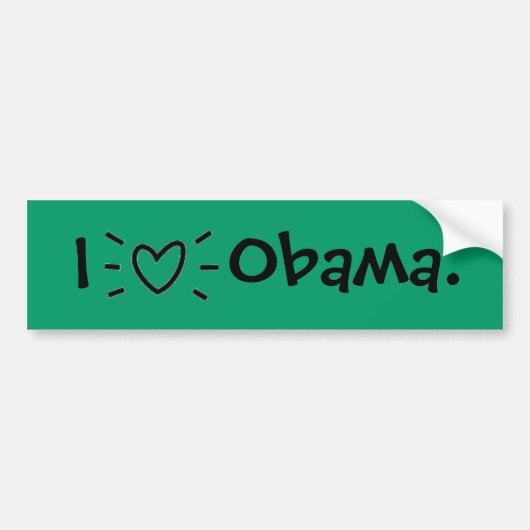 Ik "HOU VAN" OBAMA! Bumpersticker (Voorkant)