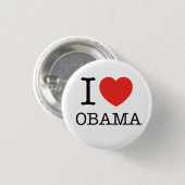 Ik hou van Obama Ronde Button 3,2 Cm (Voorkant /achterkant)