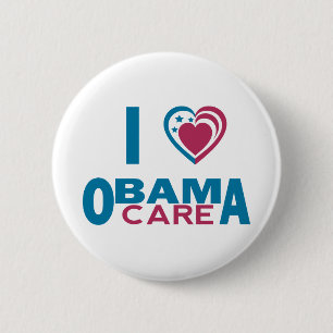 Ik hou van ObamaCare Ronde Button 5,7 Cm