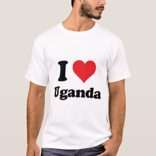 Ik hou van Oeganda Liefdesland Souvenir Thema Spul T-shirt